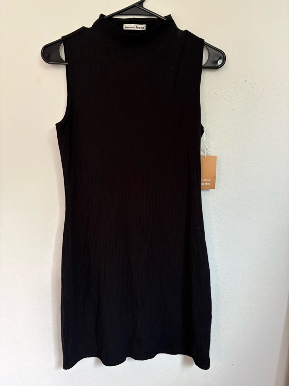 Reformation Sana Dress Black Sleeveless Ribbed Dress Size M NWT - Picture 2 of 12